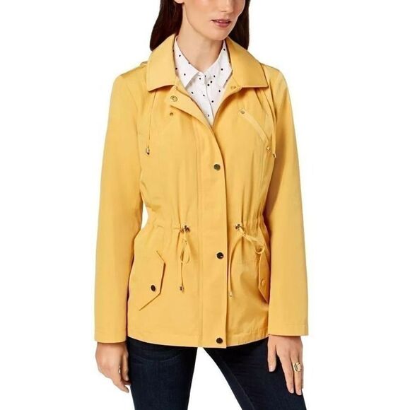 Charter Club Water-Resistant Detachable-Hood Anorak Jacket Honey Glaze L - Picture 1 of 3